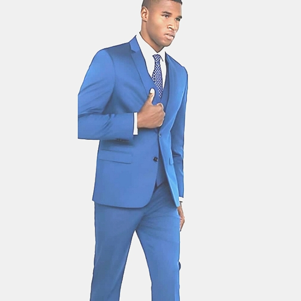 Men's Blue SuitTHRED STITCH Cobalt Blue 2 Piece Suit- 38S(Jacket)/32-32(Pant)